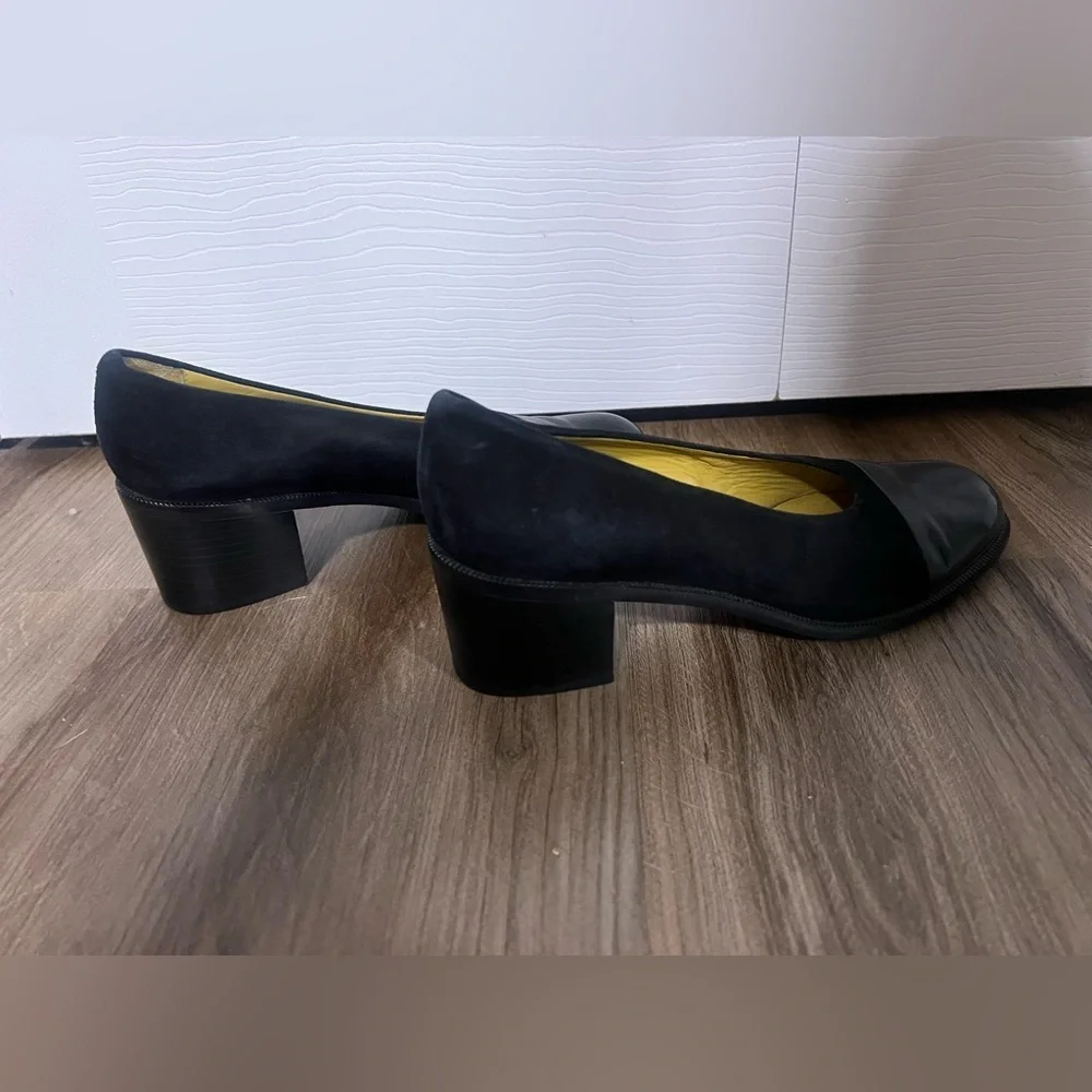 Women's Joan & David Black Suede/Patent Leather Pumps